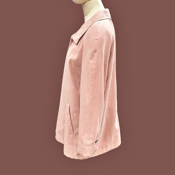 London Fog Womens Lightweight Zip-up Jacket Blazer Size M Petite Pink Lined - Picture 6 of 12